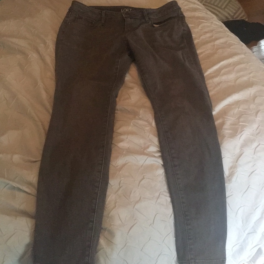 Loft Grey wash curvy skinny petite jeans
